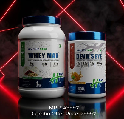 Whey Max 1kg x Devil's Eye Pre 400g(COMBO OFFER)